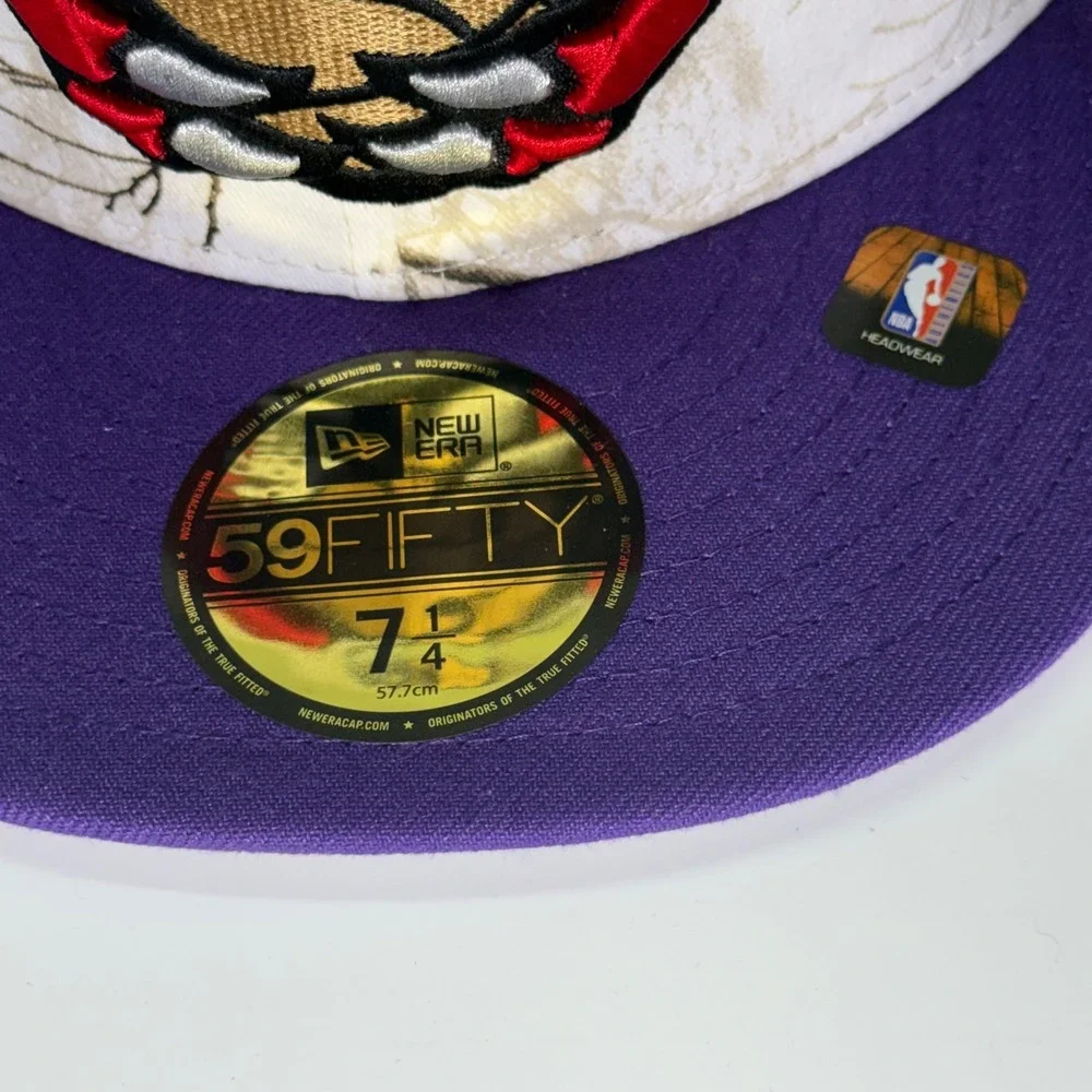 New Era Toronto Raptors Hat Mens 7 1/4 Purple RealTree Camo 59FIFTY Fitted NBA